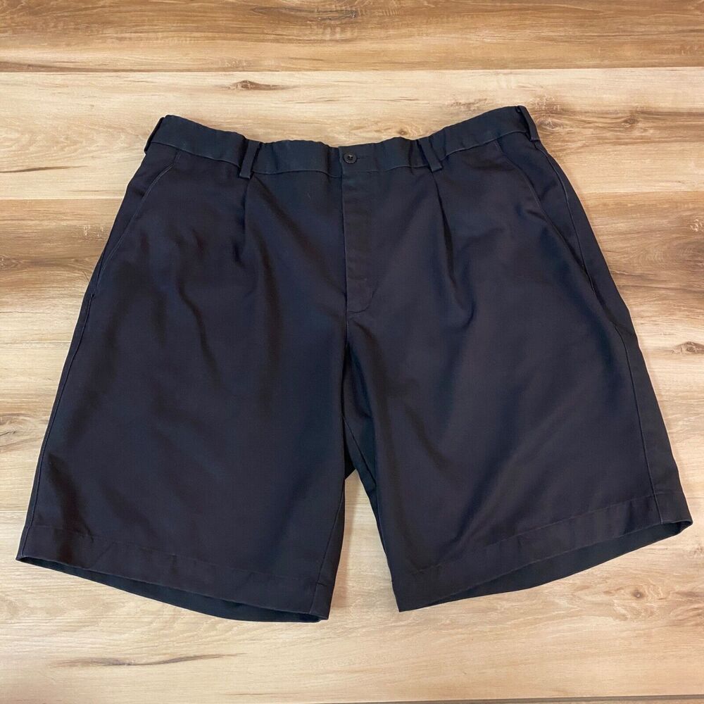 Nike Golf Shorts Mens 38 Performance Black Pleated 9" Preppy Chino